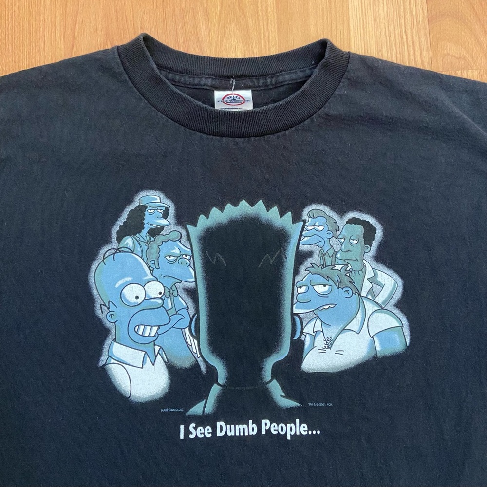 Vtg The Simpson Men’s Bart I See Dumb People Tee L